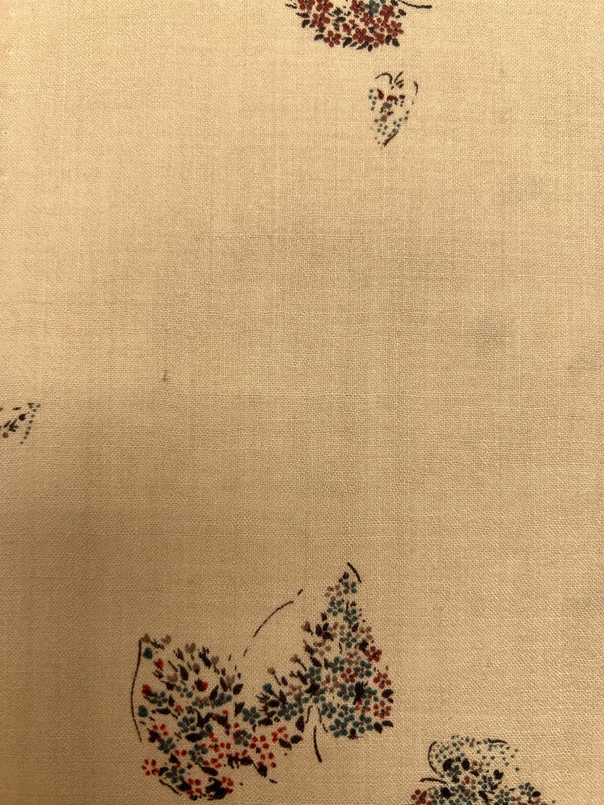 Printed Beige Wool Fabric