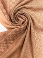 Printed Wool Staple Fabric Brown Beige