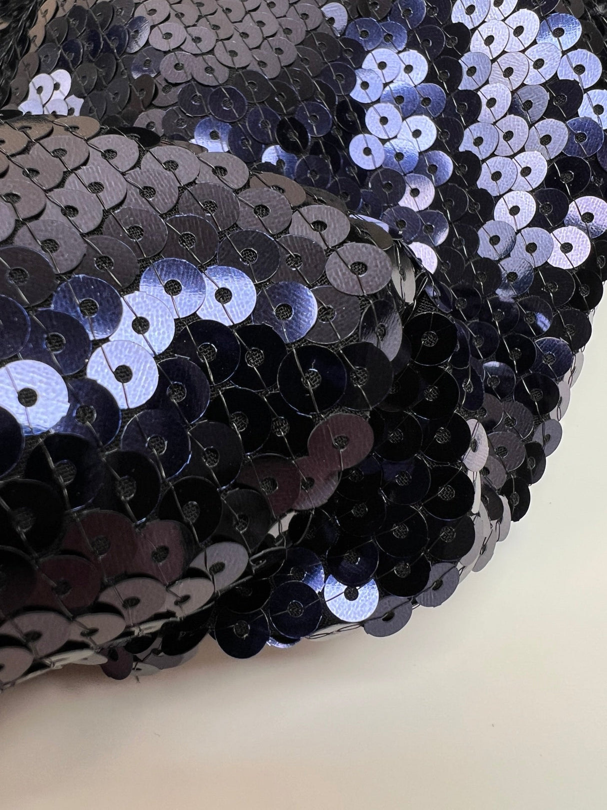 Purple Polyamide Crepe with Sequins