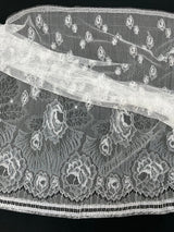 Viscose Cotton Lace Floral White