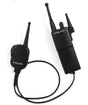 Black plastic police walkie talkie with belt clip