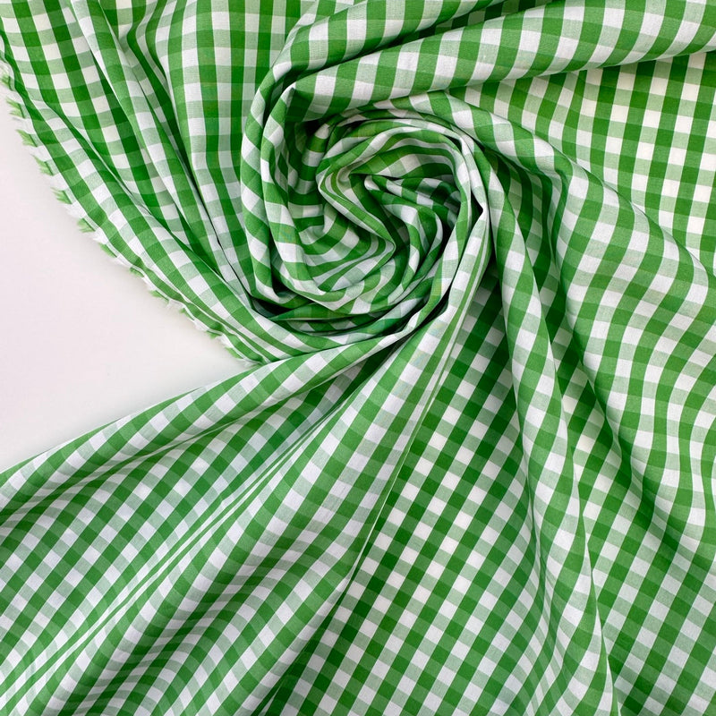 Cotton Poplin Checked Green