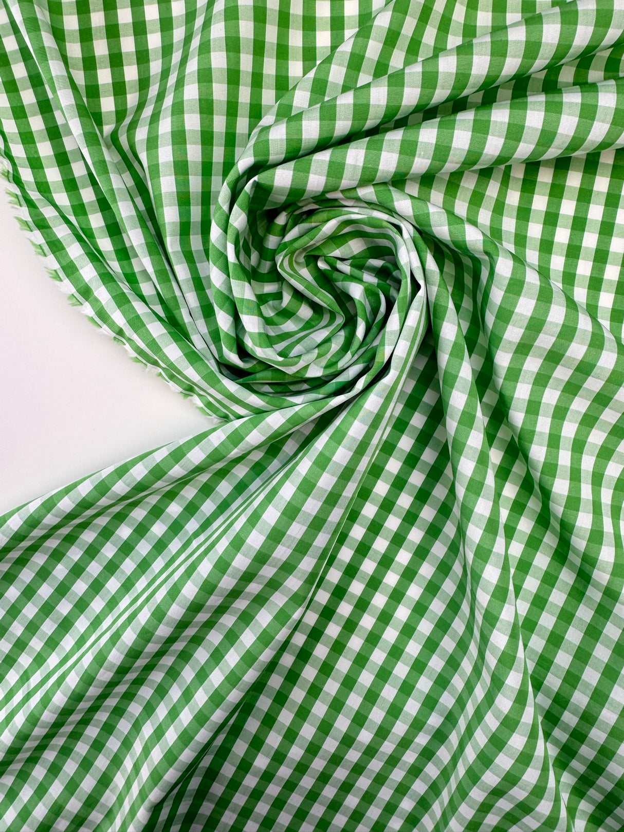 Cotton Poplin Checked Green