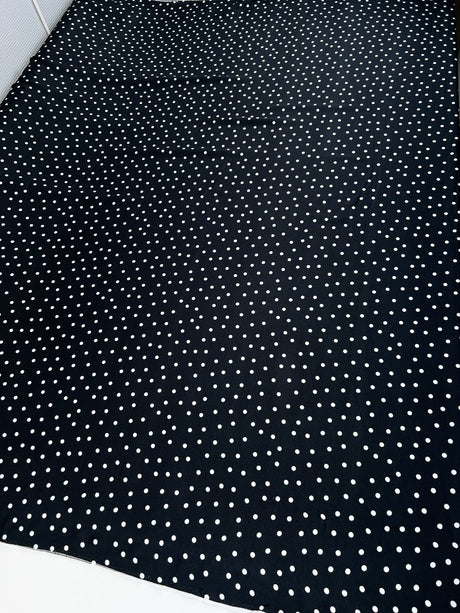 Viscose Twill Polka Dot Blue Fabric