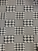 Big And Small Houndstooth Print Polyester Spandex Fabric - Black And White Houndstooth, 58" To 60" Width
