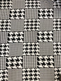 Big And Small Houndstooth Print Polyester Spandex Fabric - Black And White Houndstooth, 58" To 60" Width