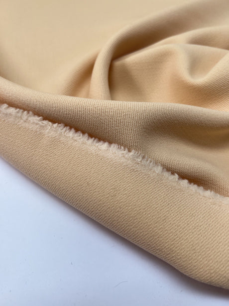 Wool Tweed Beige Stretch Fabric