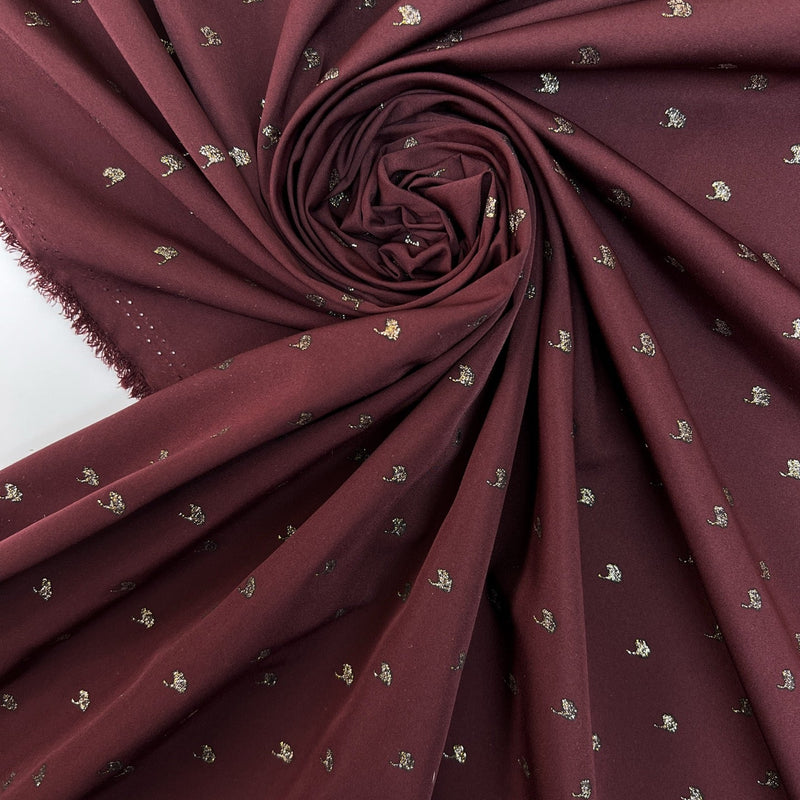 Polyamide Abstract Glitter Fabric Red Brown