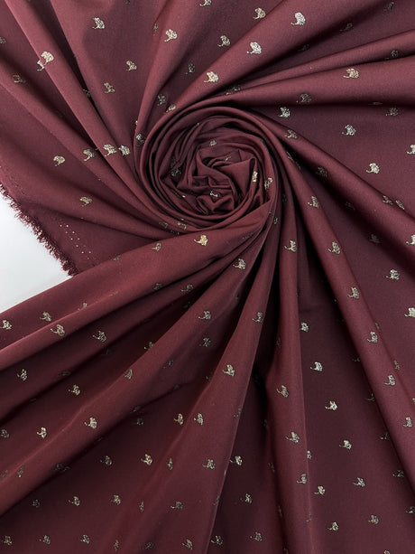 Polyamide Abstract Glitter Fabric Red Brown