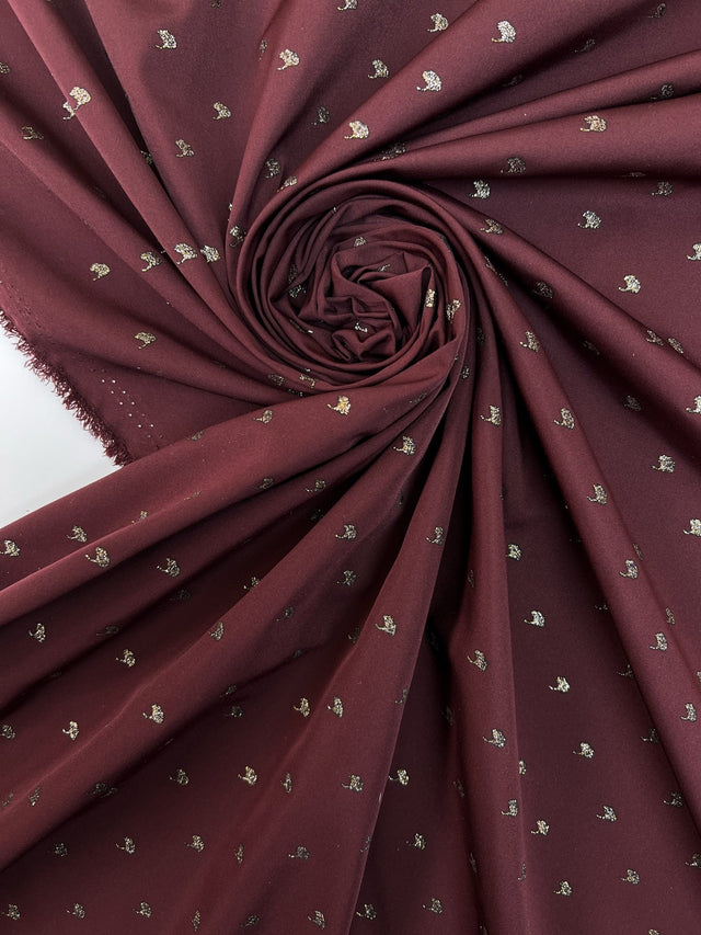 Polyamide Abstract Glitter Fabric Red Brown