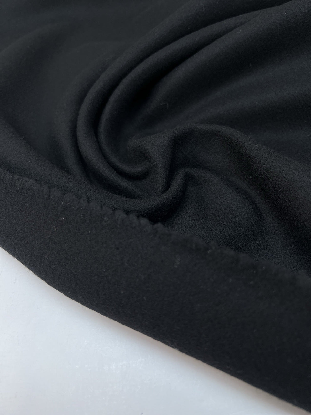 Black Bonded Wool Tweed