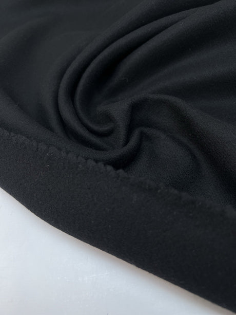 Black Bonded Wool Tweed