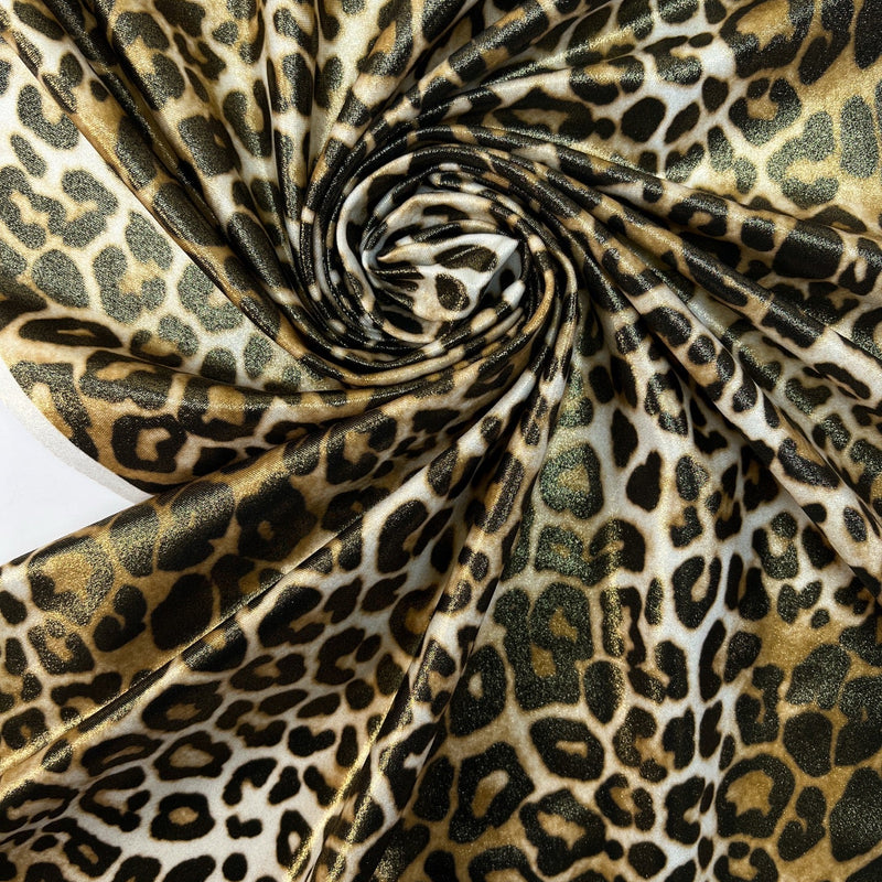 Animal Printed Golden Knitted Fabric