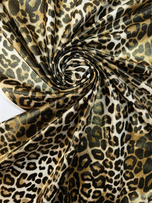 Animal Printed Golden Knitted Fabric