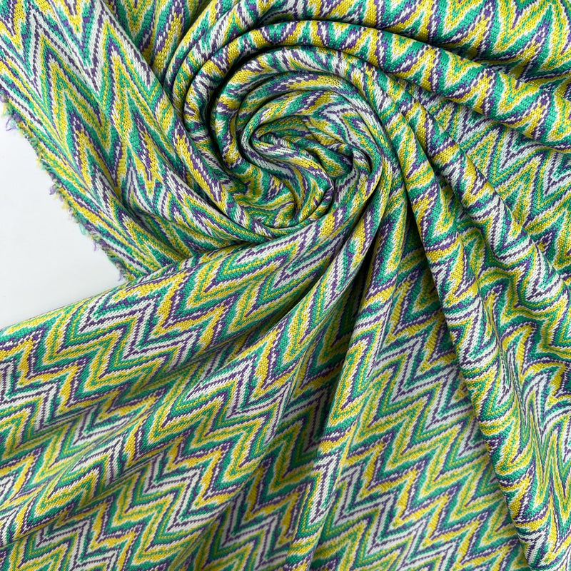 Polyamide Elastane Knitted Blend Geometric Herringbone