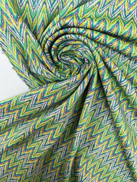 Polyamide Elastane Knitted Blend Geometric Herringbone