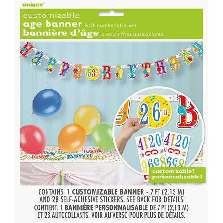 Happy Birthday Banner with Stickers