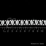 7Mm Fancy Square Glass Chain - 5 Yards (Silver)