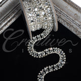 7Mm Fancy Square Glass Chain - 5 Yards (Silver)