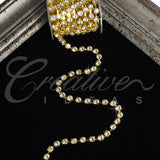 7Mm Rhineston Chain (Separated) - 5 Yards (Gold)