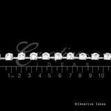 7Mm Rhineston Chain (Separated) - 5 Yards (Silver)