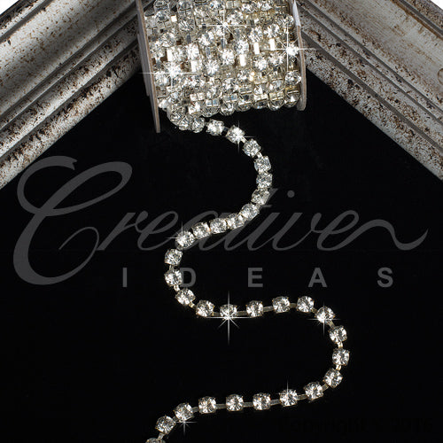 7Mm Rhineston Chain (Separated) - 5 Yards (Silver)