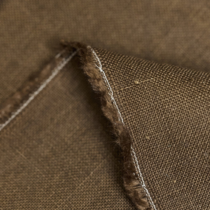 Pure Linen Fabric Dark Brown