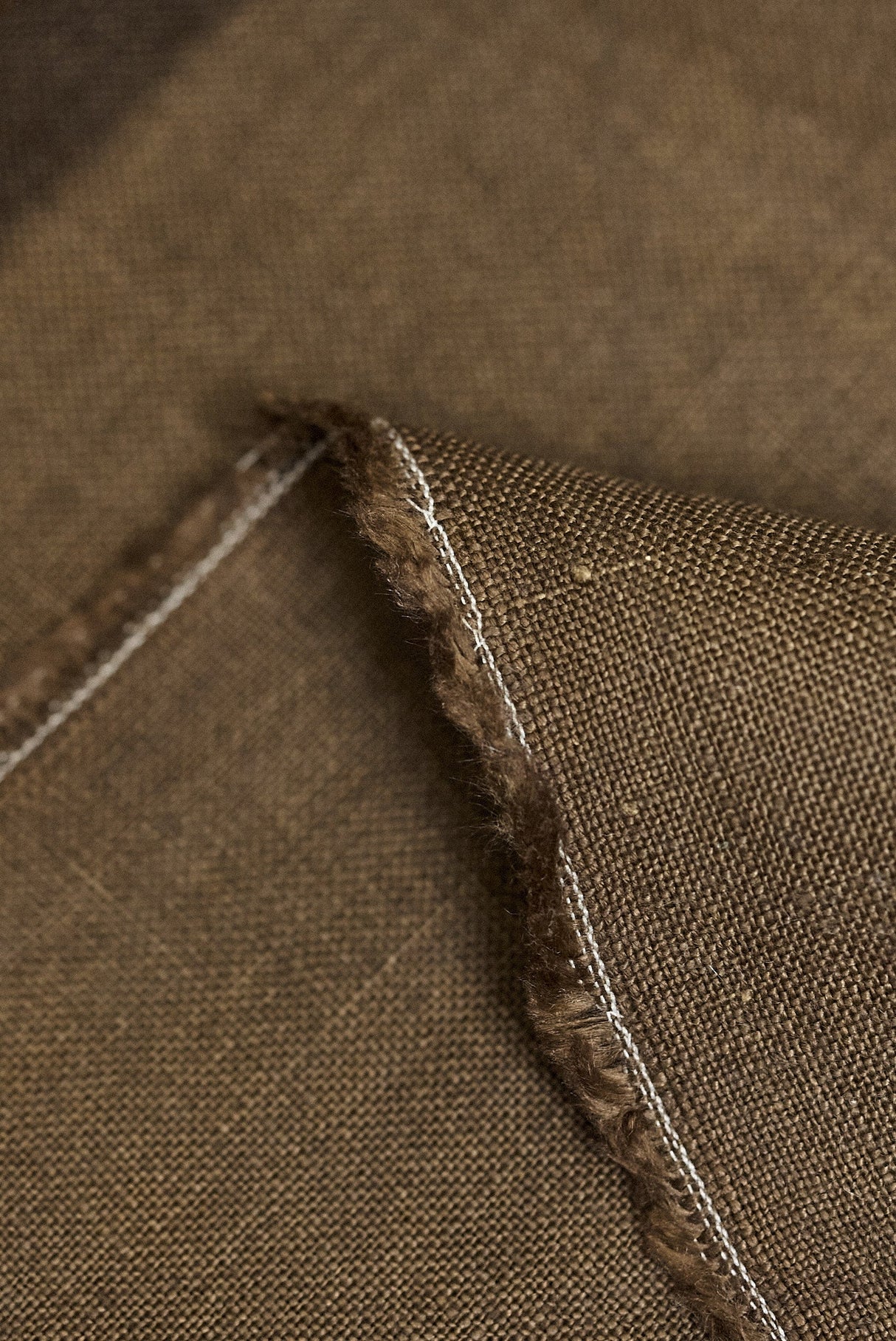 Pure Linen Fabric Dark Brown