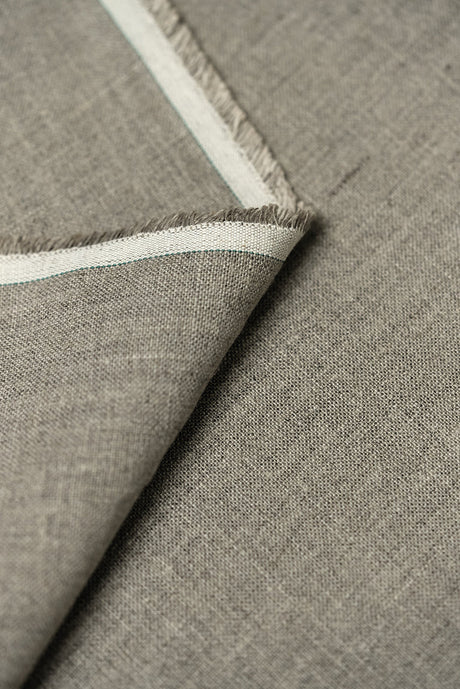 1 Yard Dark Natural Pure Linen Fabric 7 oz Softened Solid Weave 57 Inch Wide