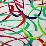 Wild Confetti Nylon Spandex Fabric - Multicolor Rainbow Crescent Print, 58-60" Width (1 Yard)