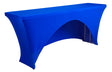 Open Back Spandex Table Cover 8 ft x 18 in Royal Blue