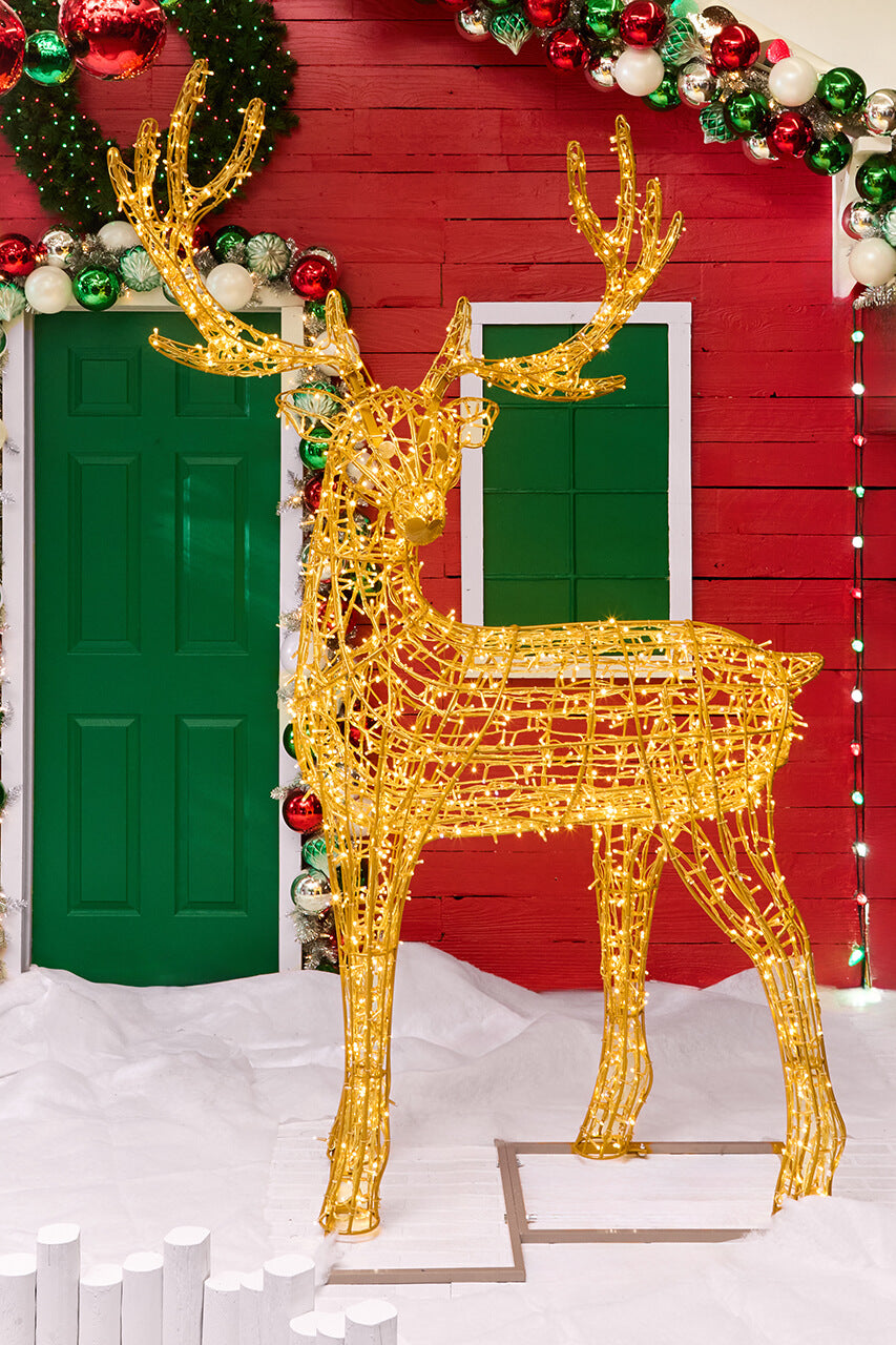 8' Giant Golden Reindeer