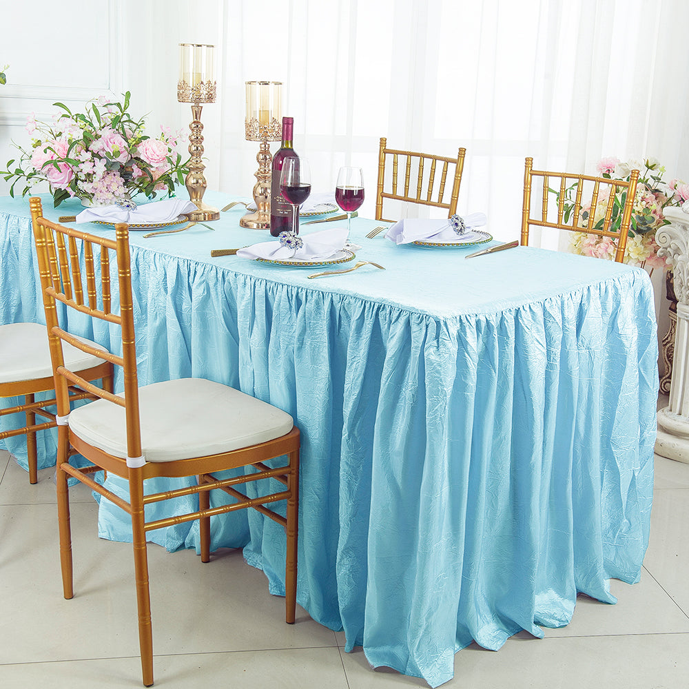 Rectangular Crushed Taffeta Tablecloth With Skirt