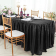 Crushed Taffeta Rectangular Fitted Tablecloth With Skirt 8 Ft Black