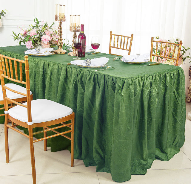 Rectangular Fitted Crushed Taffeta Tablecloth With Skirt