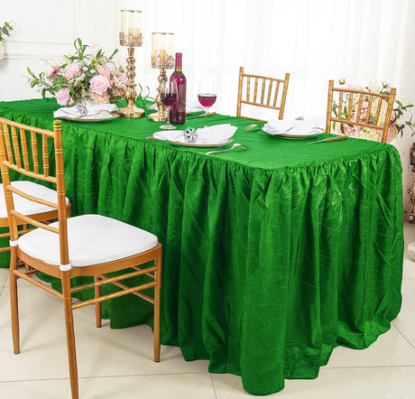 Ruffled Fitted Crushed Taffeta Tablecloth With Skirt