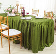 Rectangular Ruffled Fitted Crushed Taffeta Tablecloth With Skirt