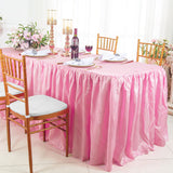Ruffled Fitted Crushed Taffeta Tablecloth With Skirt