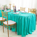Ruffled Fitted Crushed Taffeta Tablecloth With Skirt
