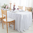 Crushed Taffeta Rectangular Fitted Tablecloth With Skirt 8 Ft White