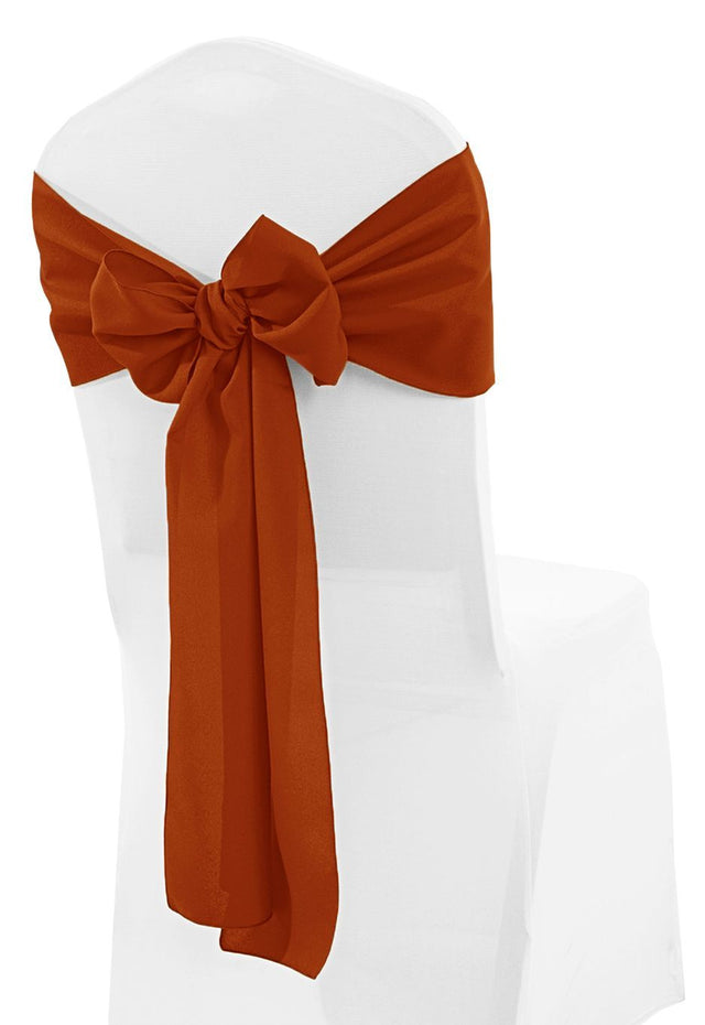 Polyester Chair Sashes 8x108 Rust/Burnt Orange