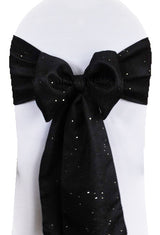Sequin Chair Sash Black 8x108