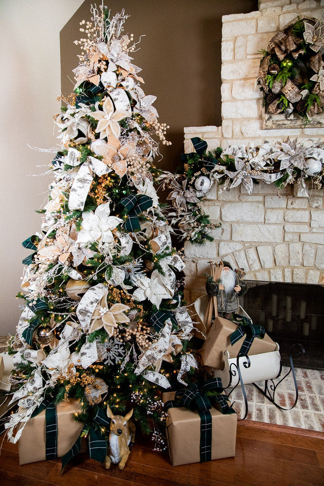 32 Inch Iced Birch Cone Stem – Rustic Woodland Elegance for Natural Holiday Décor