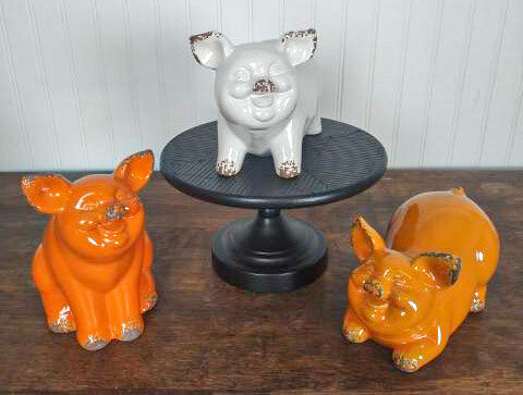 8.4” Ceramic Jolly Harvest Pig