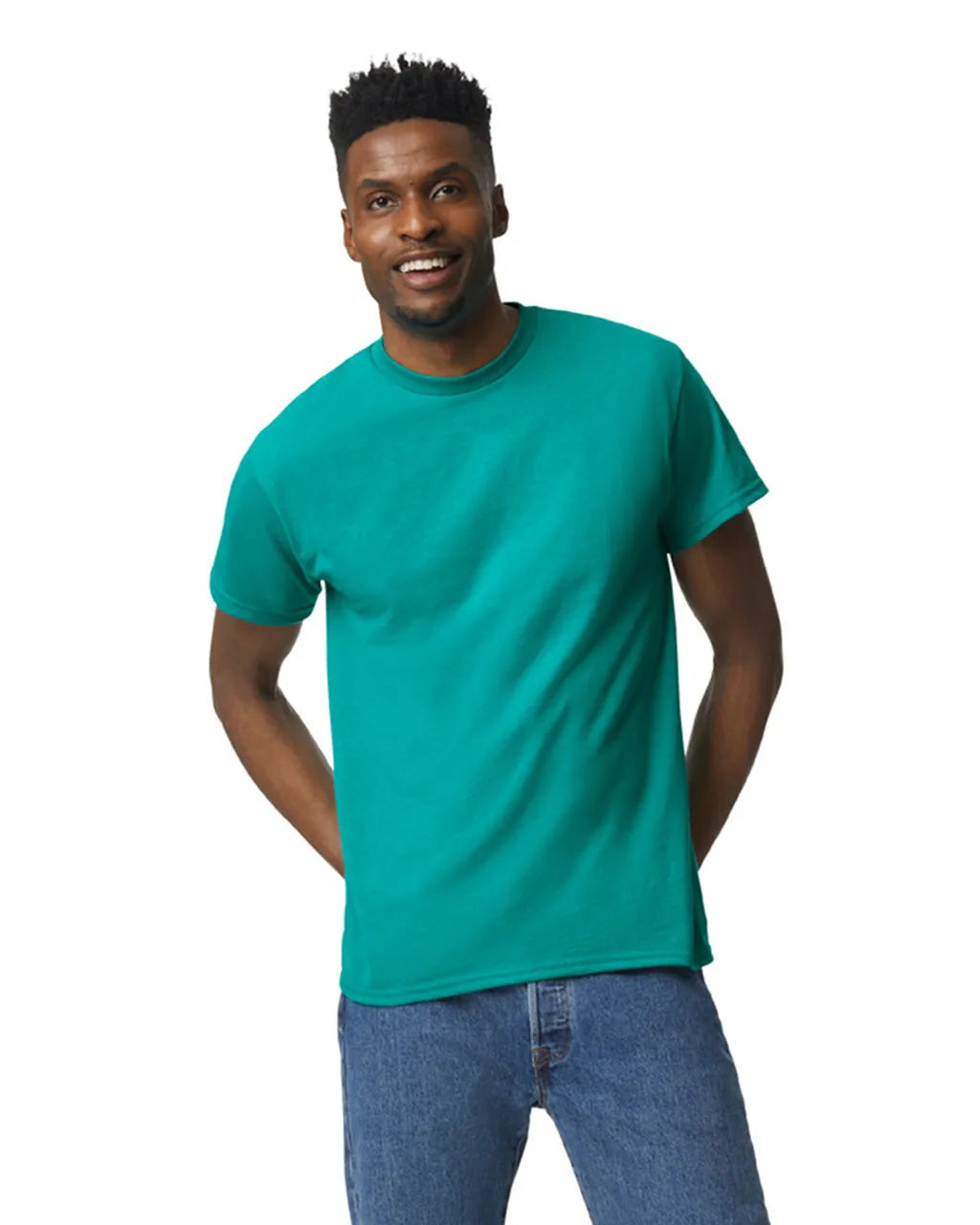 Gildan 8000 DryBlend Cotton Polyester T-Shirt Fabric - Jade Dome, Moisture-Wicking, Classic Fit (1 Piece)