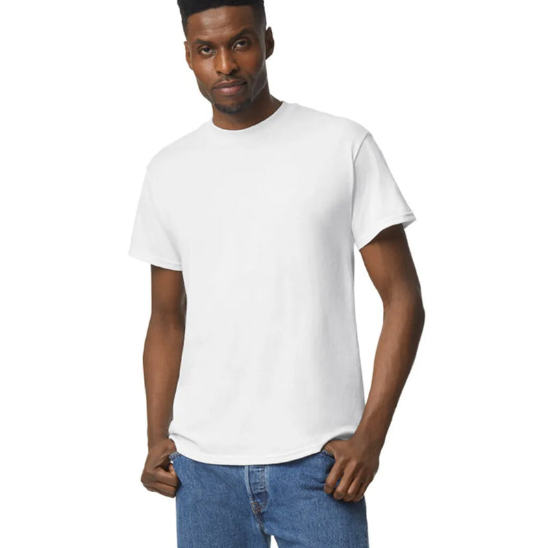 Gildan 8000 DryBlend Cotton Poly Fabric - White, Moisture-Wicking, Classic Fit (1 Piece)
