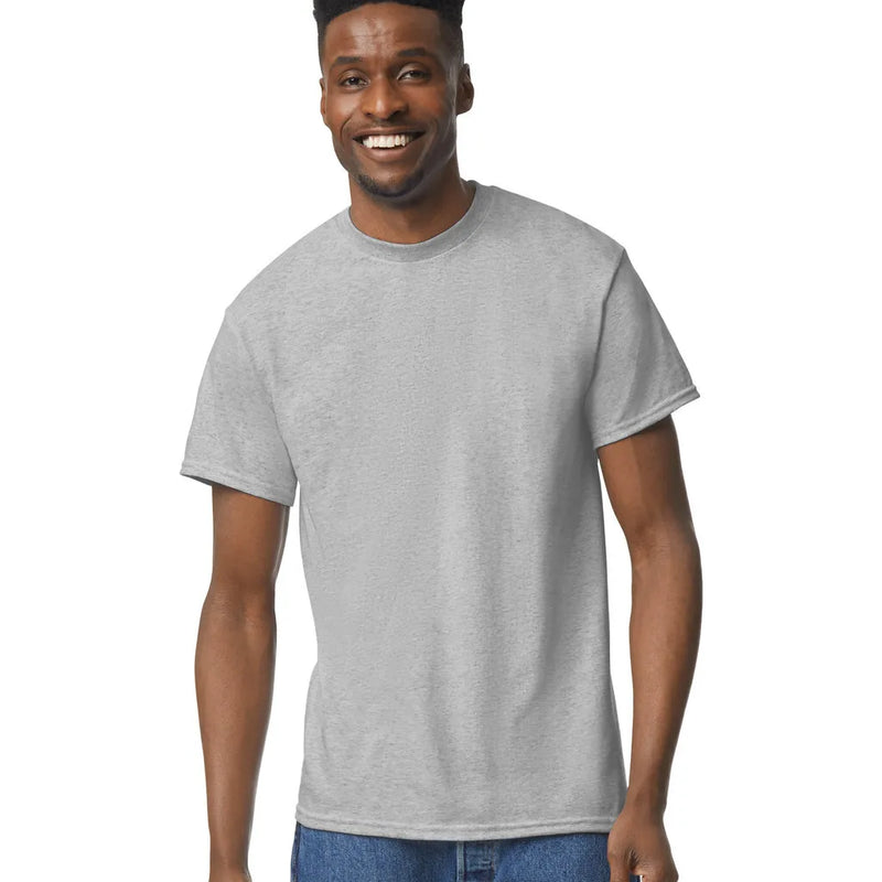 Gildan 8000 DryBlend Cotton Poly Fabric - Sport Grey, Moisture-Wicking, Classic Fit (1 Shirt)
