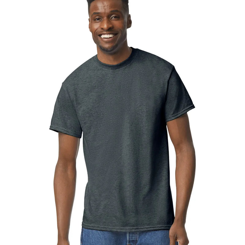 Gildan 8000 DryBlend Cotton Poly Fabric - Dark Heather, Moisture-Wicking, Classic Fit (1 Shirt)