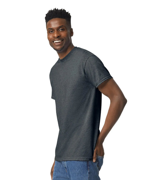 Gildan 8000 DryBlend Cotton Poly Fabric - Dark Heather, Moisture-Wicking, Classic Fit (1 Shirt)
