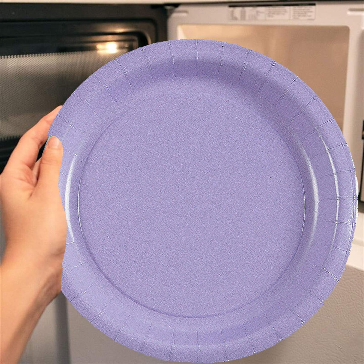 24 Count Lavender Color Round Paper Plates for Parties and Treats 7"